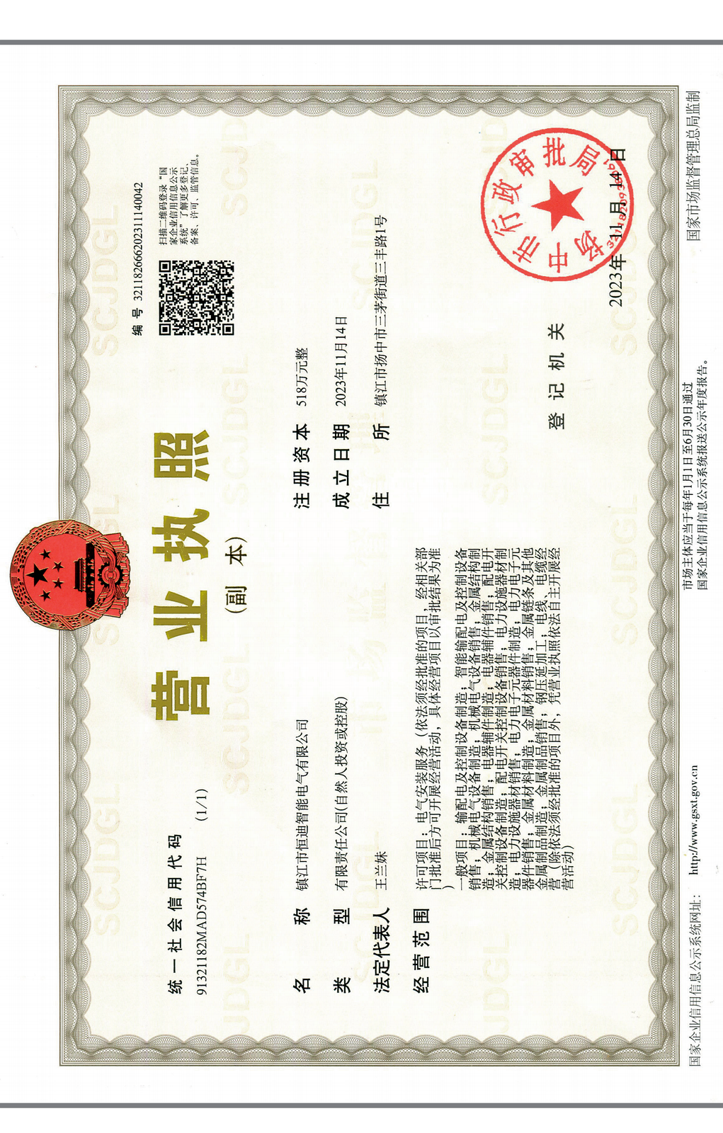 Additional Business License Record